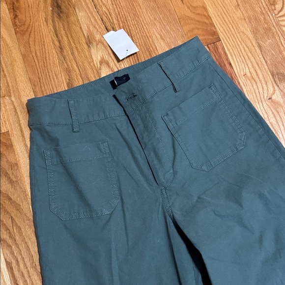 J.Crew Lizzie high-rise patch-pocket wide-leg pant in Pale Spinach - Picture 4 of 5
